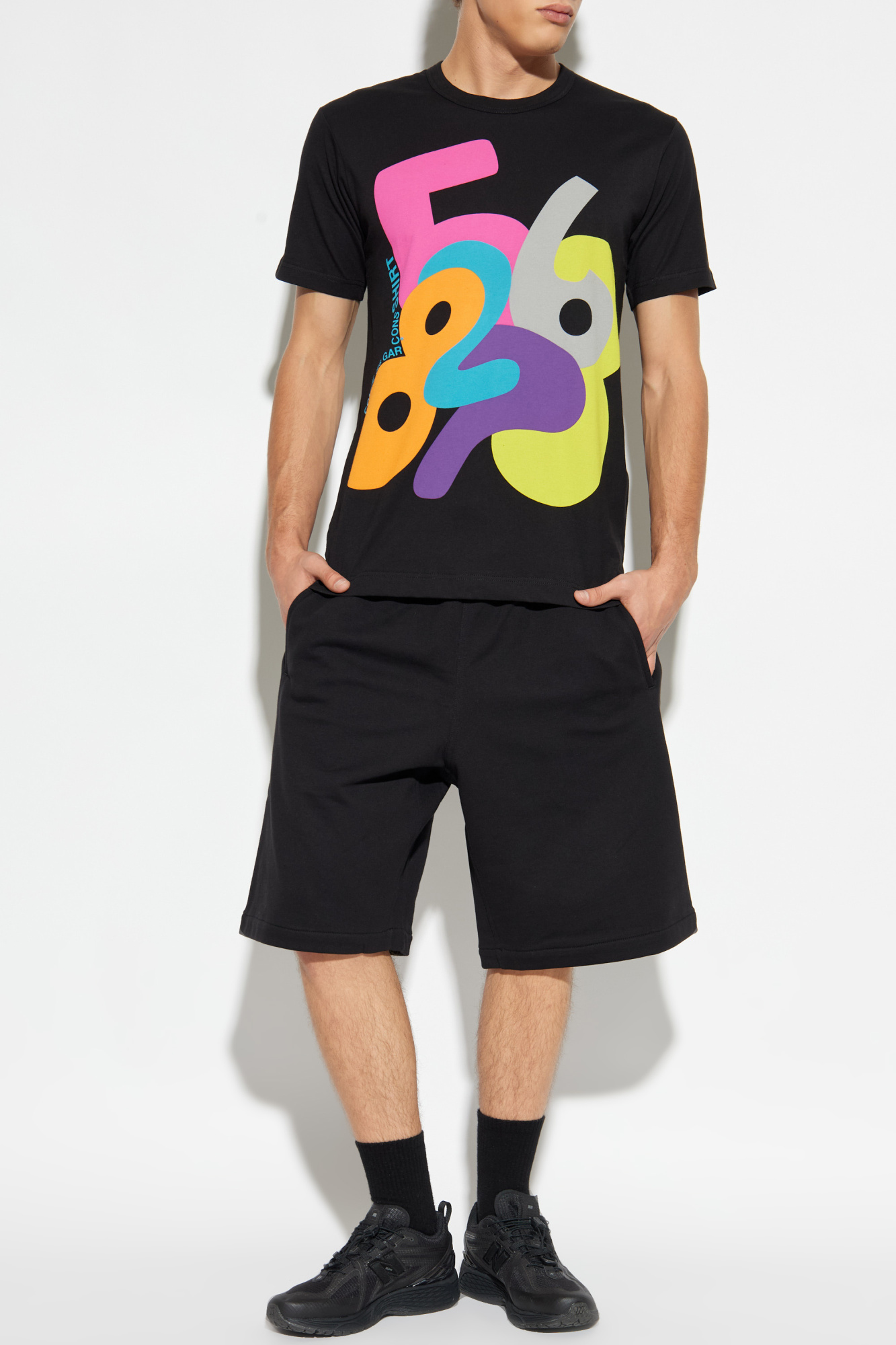 トップス COMME des GARCONS Print t-shirt Black T-shirt with colorful print Comme des Garçons Shirt